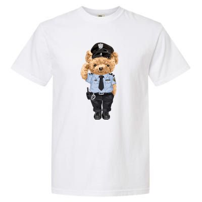 Cute Teddy Bear In Police Uniform Garment-Dyed Heavyweight T-Shirt