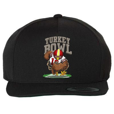 Cool Turkey Bowl Funny Thanksgiving Football Player Gift Wool Snapback Cap