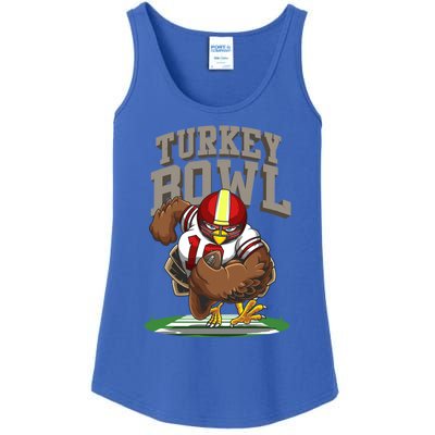 Cool Turkey Bowl Funny Thanksgiving Football Player Gift Ladies Essential Tank