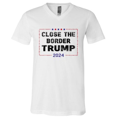 Close The Border Trump 2024 V-Neck T-Shirt