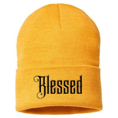 Christian T Blessed Black Bible Verses Sustainable Knit Beanie