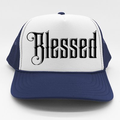 Christian T Blessed Black Bible Verses Trucker Hat