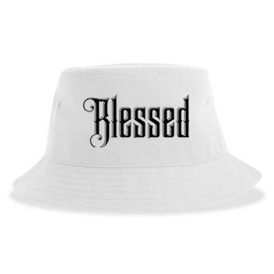 Christian T Blessed Black Bible Verses Sustainable Bucket Hat