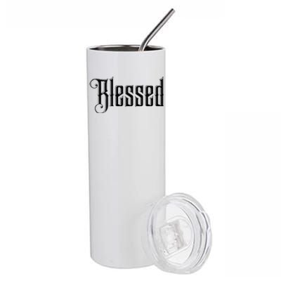 Christian T Blessed Black Bible Verses Stainless Steel Tumbler