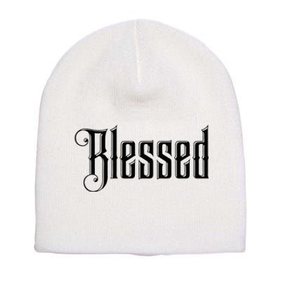 Christian T Blessed Black Bible Verses Short Acrylic Beanie