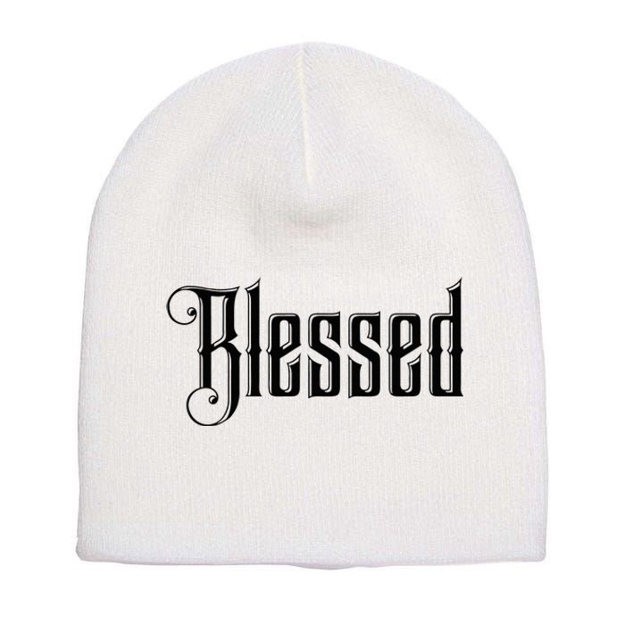 Christian T Blessed Black Bible Verses Short Acrylic Beanie