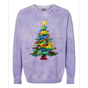 Christmaschristmas Tree Block Tree Block Brick Building Xmas Master Builder Colorblast Crewneck Sweatshirt