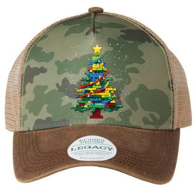 Christmaschristmas Tree Block Tree Block Brick Building Xmas Master Builder Legacy Tie Dye Trucker Hat
