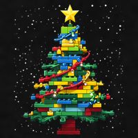 Christmaschristmas Tree Block Tree Block Brick Building Xmas Master Builder Ladies PosiCharge Tri-Blend Wicking Tank