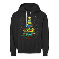 Christmaschristmas Tree Block Tree Block Brick Building Xmas Master Builder Garment-Dyed Fleece Hoodie