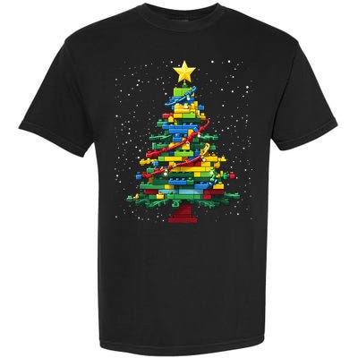 Christmaschristmas Tree Block Tree Block Brick Building Xmas Master Builder Garment-Dyed Heavyweight T-Shirt
