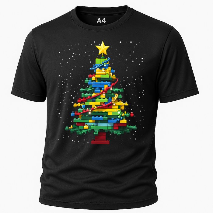 Christmaschristmas Tree Block Tree Block Brick Building Xmas Master Builder Performance Shirt