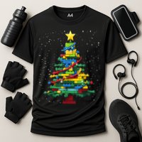 Christmaschristmas Tree Block Tree Block Brick Building Xmas Master Builder Performance Shirt