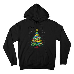 Christmaschristmas Tree Block Tree Block Brick Building Xmas Master Builder Hoodie