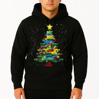 Christmaschristmas Tree Block Tree Block Brick Building Xmas Master Builder Hoodie