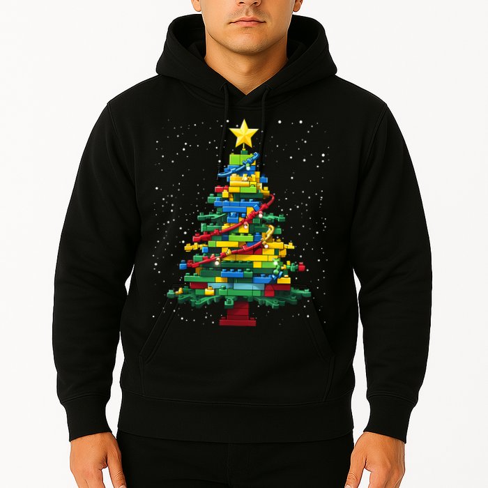 Christmaschristmas Tree Block Tree Block Brick Building Xmas Master Builder Hoodie
