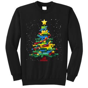 Christmaschristmas Tree Block Tree Block Brick Building Xmas Master Builder Sweatshirt