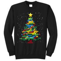 Christmaschristmas Tree Block Tree Block Brick Building Xmas Master Builder Sweatshirt