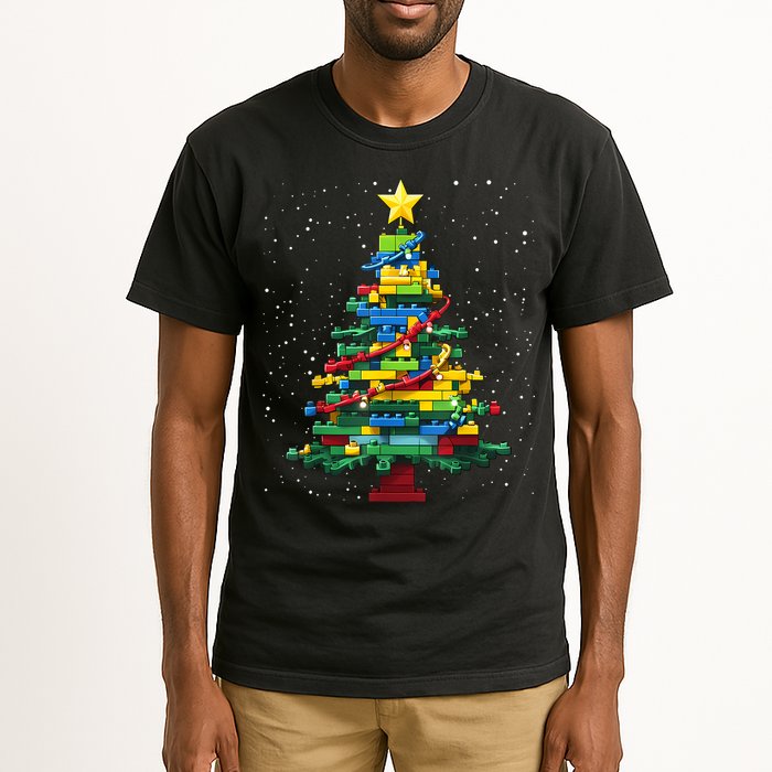 Christmaschristmas Tree Block Tree Block Brick Building Xmas Master Builder Tall T-Shirt