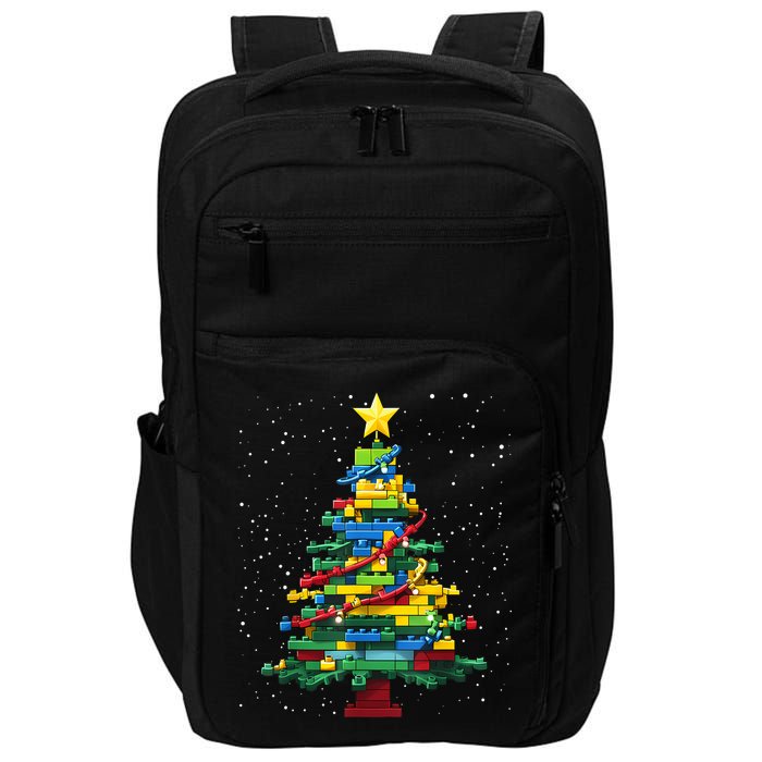 Christmaschristmas Tree Block Tree Block Brick Building Xmas Master Builder Impact Tech Backpack