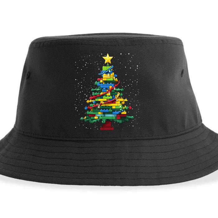 Christmaschristmas Tree Block Tree Block Brick Building Xmas Master Builder Sustainable Bucket Hat
