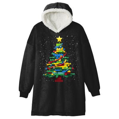 Christmaschristmas Tree Block Tree Block Brick Building Xmas Master Builder Hooded Wearable Blanket