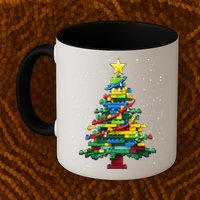 Christmaschristmas Tree Block Tree Block Brick Building Xmas Master Builder Mug