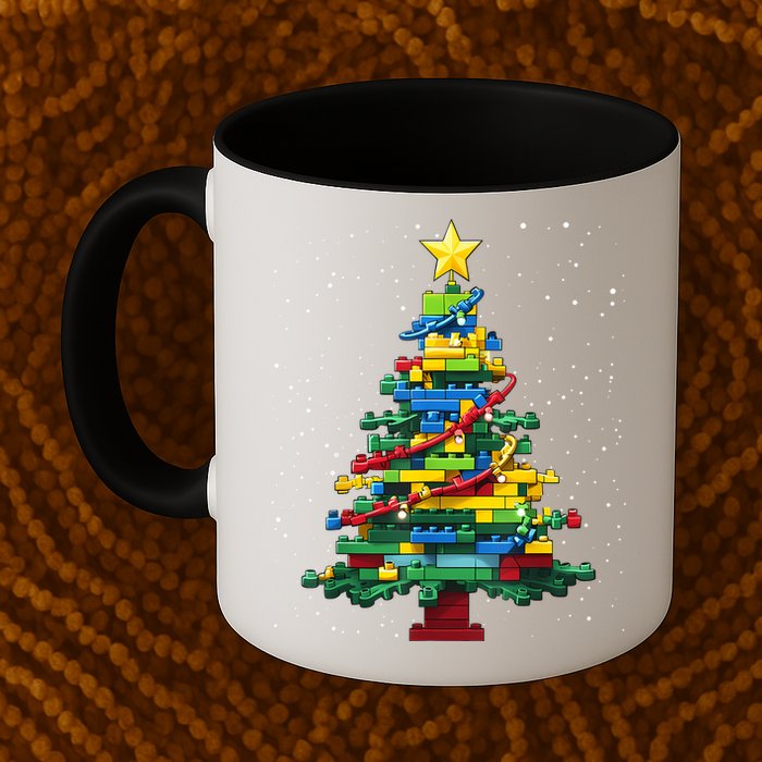 Christmaschristmas Tree Block Tree Block Brick Building Xmas Master Builder Mug