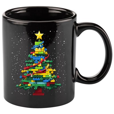 Christmaschristmas Tree Block Tree Block Brick Building Xmas Master Builder 11oz C Handle Ceramic Mug