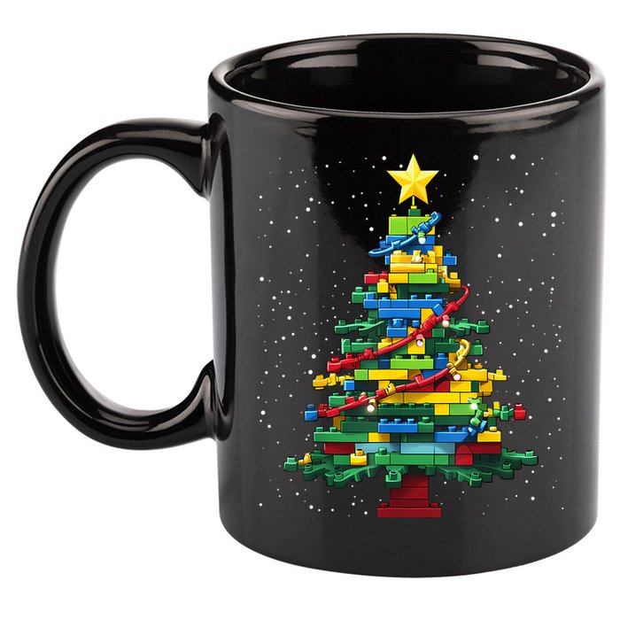Christmaschristmas Tree Block Tree Block Brick Building Xmas Master Builder 11oz C Handle Ceramic Mug