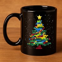 Christmaschristmas Tree Block Tree Block Brick Building Xmas Master Builder 11oz C Handle Ceramic Mug