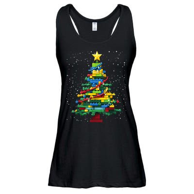 Christmaschristmas Tree Block Tree Block Brick Building Xmas Master Builder Ladies Essential Flowy Tank