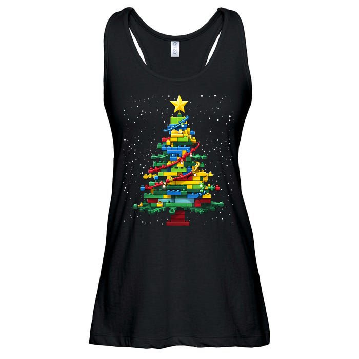Christmaschristmas Tree Block Tree Block Brick Building Xmas Master Builder Ladies Essential Flowy Tank