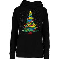 Christmaschristmas Tree Block Tree Block Brick Building Xmas Master Builder Womens Funnel Neck Pullover Hood