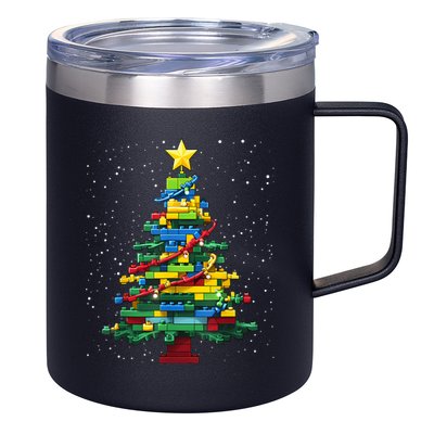Christmaschristmas Tree Block Tree Block Brick Building Xmas Master Builder 12oz Stainless Steel Coffee Mug