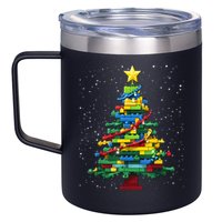 Christmaschristmas Tree Block Tree Block Brick Building Xmas Master Builder 12oz Stainless Steel Coffee Mug
