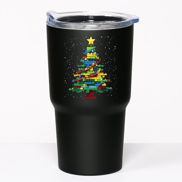 Christmaschristmas Tree Block Tree Block Brick Building Xmas Master Builder Tumbler