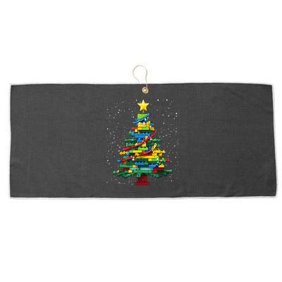 Christmaschristmas Tree Block Tree Block Brick Building Xmas Master Builder Large Microfiber Waffle Golf Towel