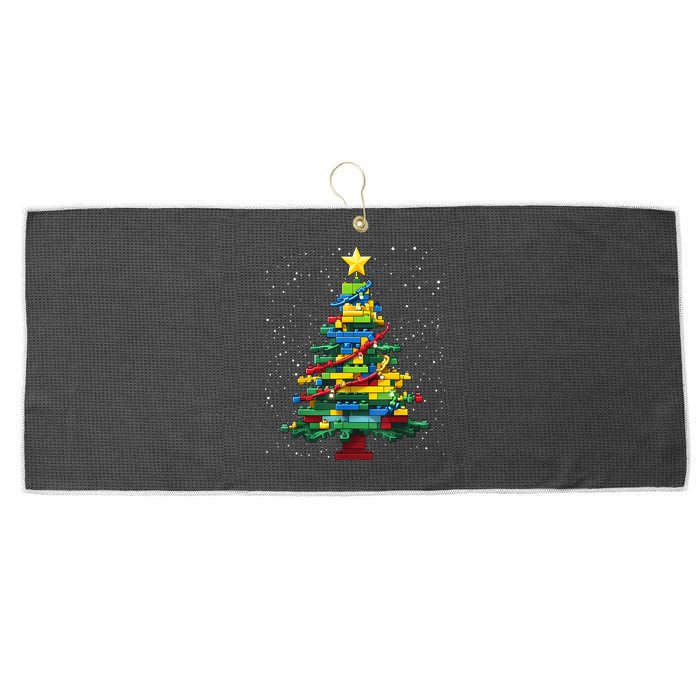 Christmaschristmas Tree Block Tree Block Brick Building Xmas Master Builder Large Microfiber Waffle Golf Towel