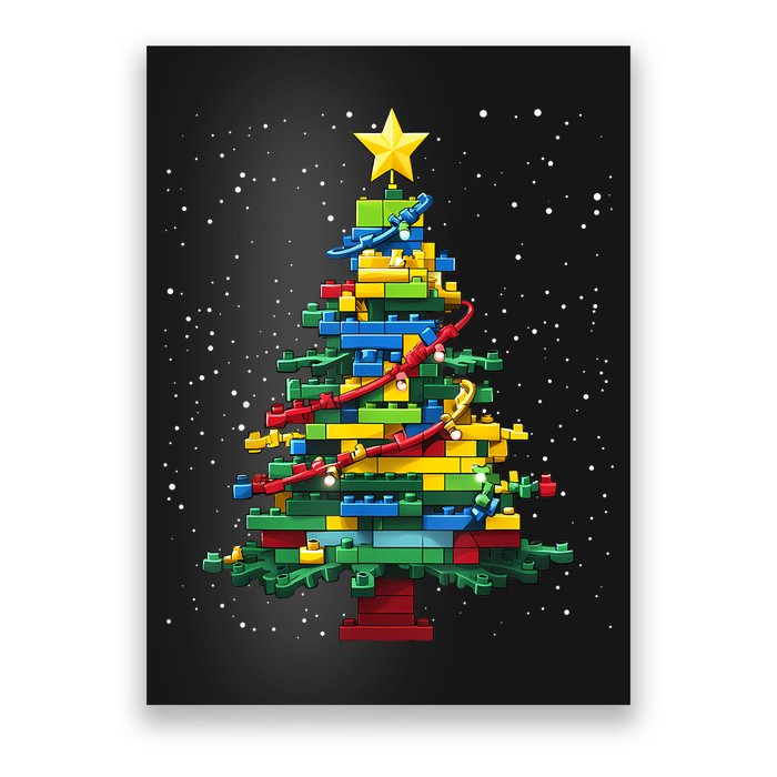 Christmaschristmas Tree Block Tree Block Brick Building Xmas Master Builder Poster