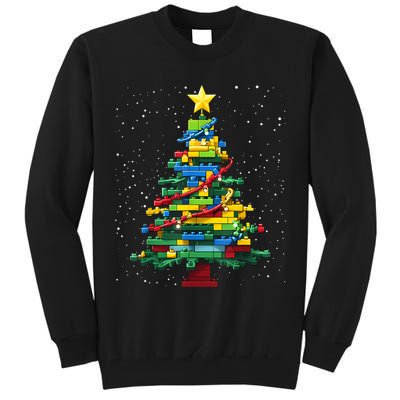Christmaschristmas Tree Block Tree Block Brick Building Xmas Master Builder Tall Sweatshirt