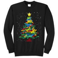 Christmaschristmas Tree Block Tree Block Brick Building Xmas Master Builder Tall Sweatshirt