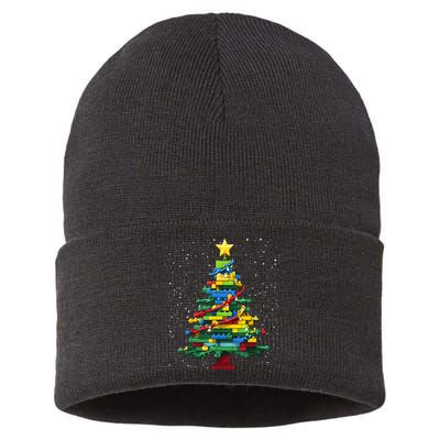 Christmaschristmas Tree Block Tree Block Brick Building Xmas Master Builder Sustainable Knit Beanie