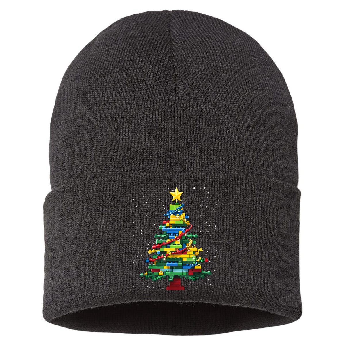 Christmaschristmas Tree Block Tree Block Brick Building Xmas Master Builder Sustainable Knit Beanie