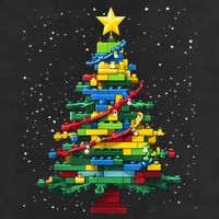 Christmaschristmas Tree Block Tree Block Brick Building Xmas Master Builder 25L Jumbo Tote