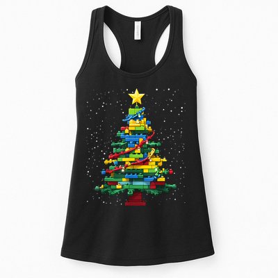 Christmaschristmas Tree Block Tree Block Brick Building Xmas Master Builder Womens Tank Top