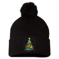 Christmaschristmas Tree Block Tree Block Brick Building Xmas Master Builder Pom Pom 12in Knit Beanie