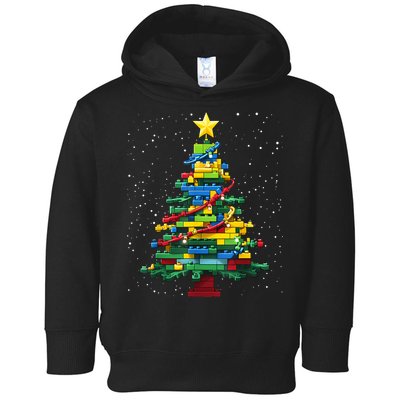 Christmaschristmas Tree Block Tree Block Brick Building Xmas Master Builder Toddler Hoodie