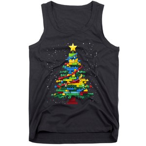 Christmaschristmas Tree Block Tree Block Brick Building Xmas Master Builder Tank Top