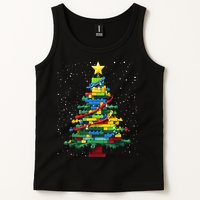 Christmaschristmas Tree Block Tree Block Brick Building Xmas Master Builder Tank Top